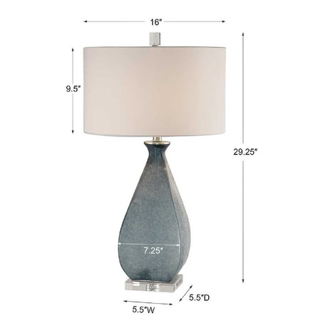 Etched Blue Glass Table Lamp by Uttermost Atlantica, alternate view 4