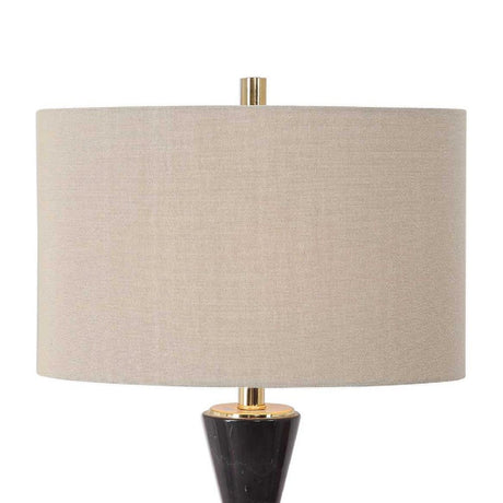 Modern European furniture - Hourglass Black Marble Table Lamp by Uttermost Alastair - www.oroa.com