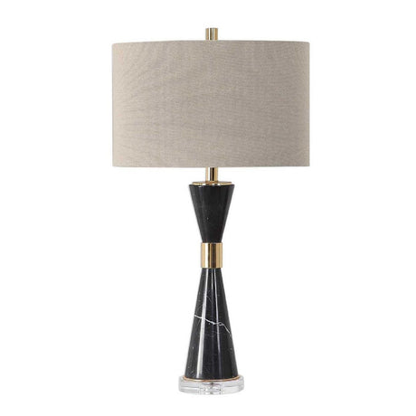 Modern European furniture - Hourglass Black Marble Table Lamp by Uttermost Alastair - www.oroa.com