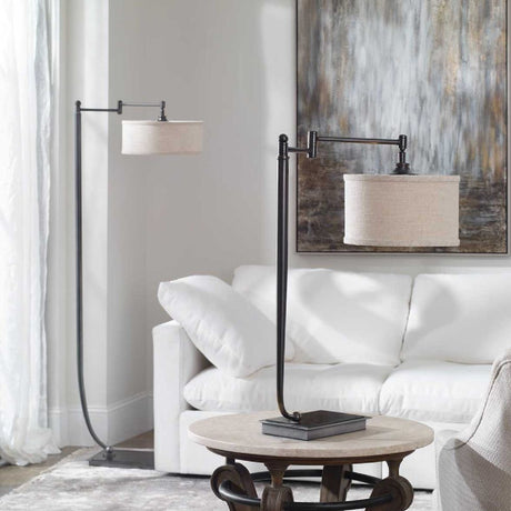 Dark Bronze Adjustable Floor Lamp by Uttermost Lamine, alternate view 3