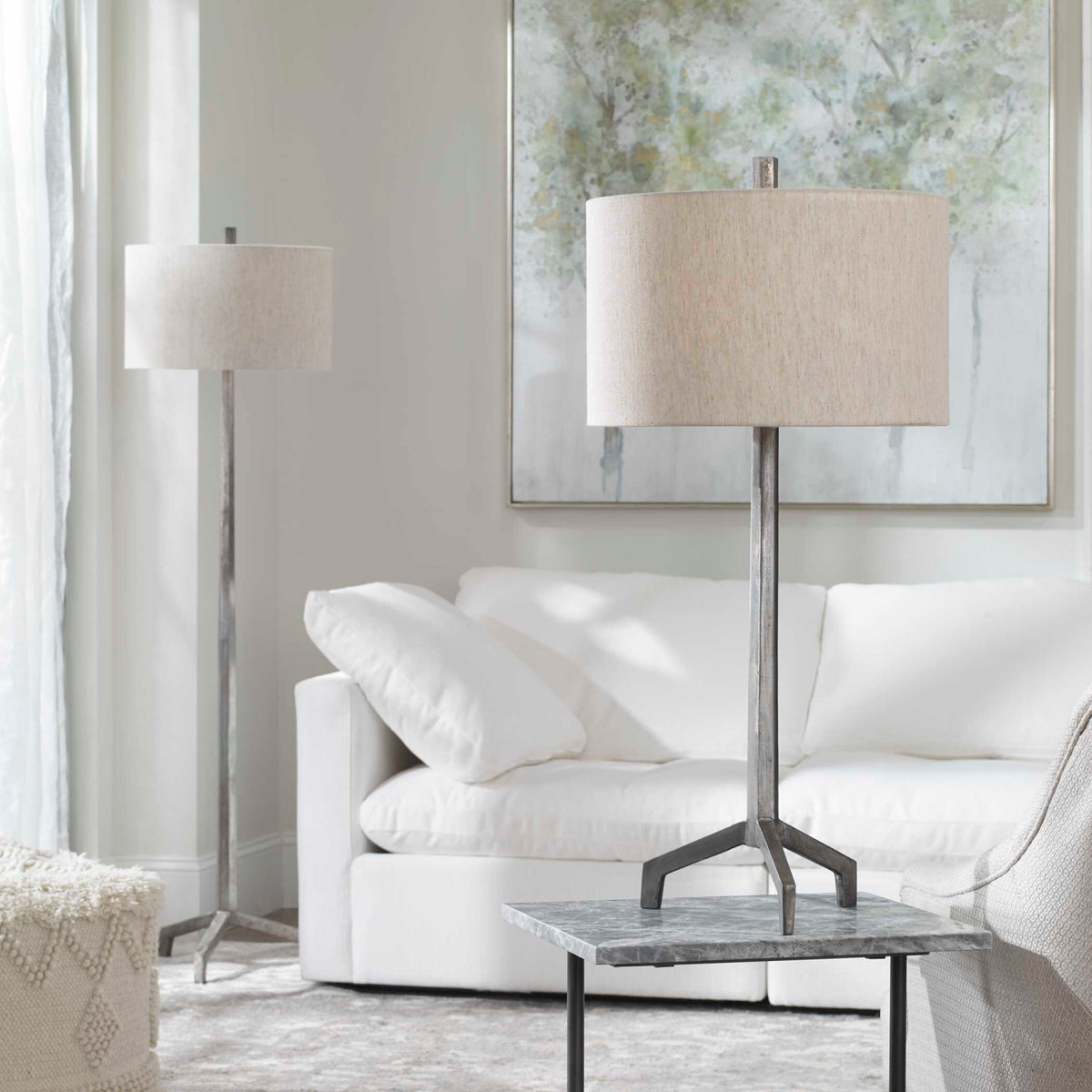 Modern European furniture - Distressed Cast Iron Floor Lamp - www.oroa.com