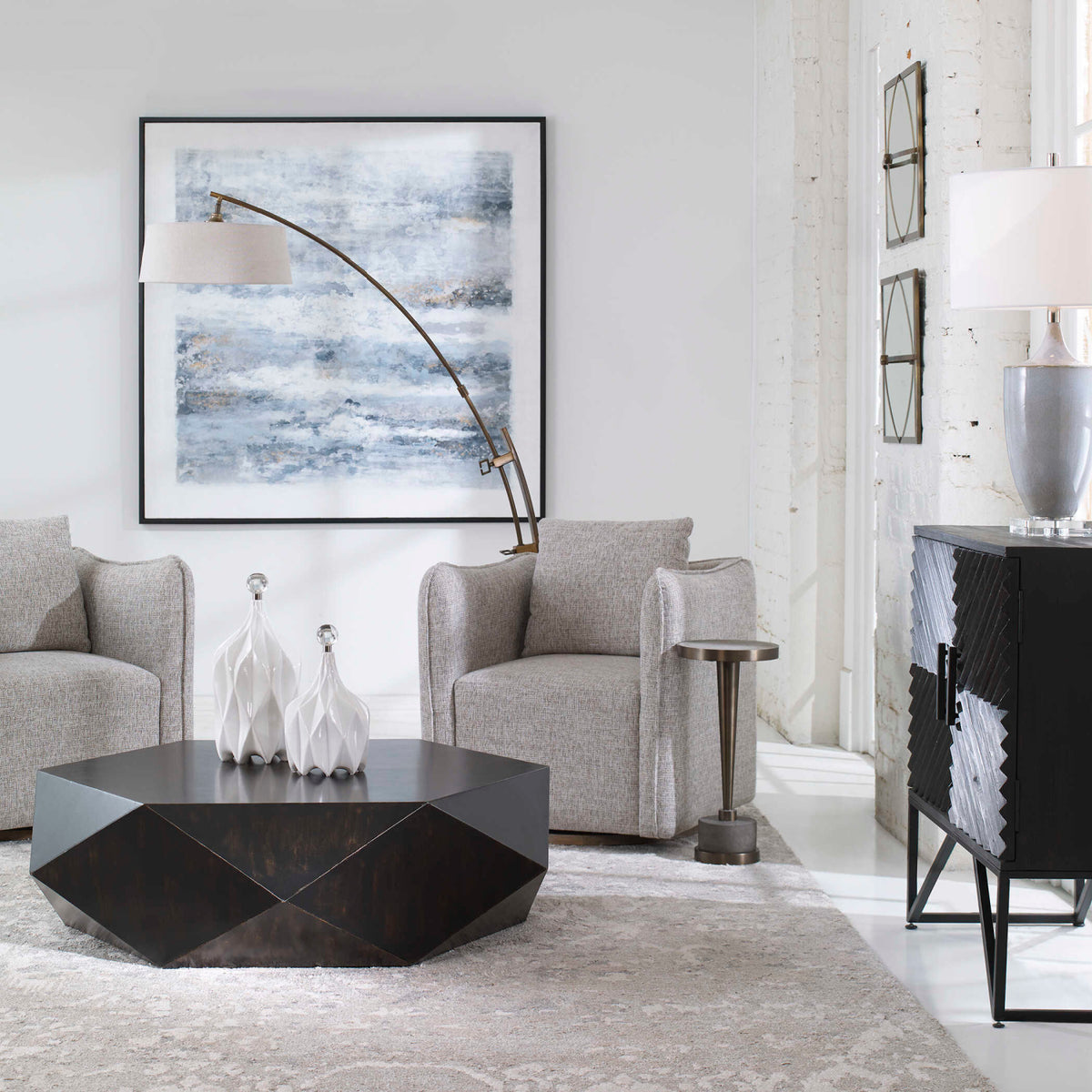 Modern European furniture - Arched Bronze Floor Lamp - www.oroa.com