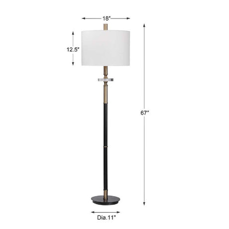White Linen Shade Floor Lamp | Uttermost Maud -  www.oroa.com