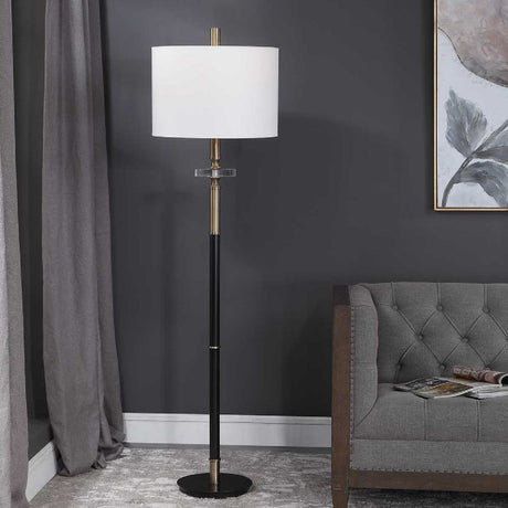 White Linen Shade Floor Lamp | Uttermost Maud -  www.oroa.com