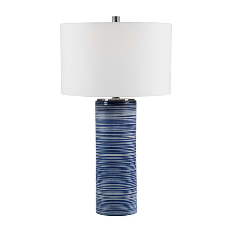 Modern European furniture - Blue Stripes Ceramic Table Lamp by Uttermost Montauk - www.oroa.com