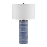 Modern European furniture - Blue Stripes Ceramic Table Lamp by Uttermost Montauk - www.oroa.com
