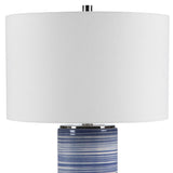 Modern European furniture - Blue Stripes Ceramic Table Lamp by Uttermost Montauk - www.oroa.com
