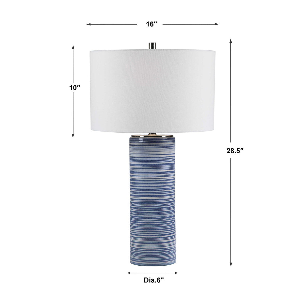Modern European furniture - Blue Stripes Ceramic Table Lamp by Uttermost Montauk - www.oroa.com