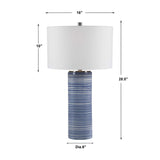 Modern European furniture - Blue Stripes Ceramic Table Lamp by Uttermost Montauk - www.oroa.com