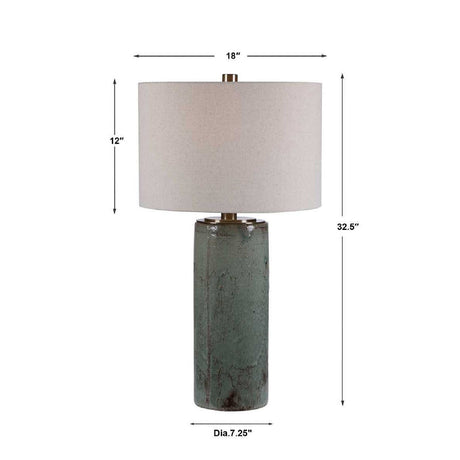 Rustic Blue Ceramic Table Lamp by Uttermost Callais, alternate view 7