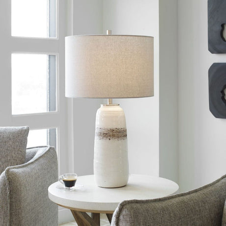 Textured Oval Ceramic Table Lamp by Uttermost Modica, alternate view 8
