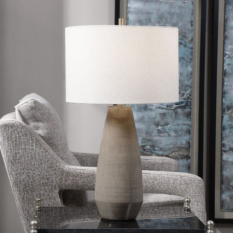 Crackled Gray Ceramic Table Lamp by Uttermost Volterra, alternate view 2