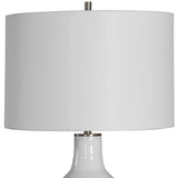 Modern European furniture - Crackled White Ceramic Table Lamp by Uttermost Dakota - www.oroa.com