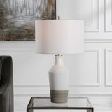 Modern European furniture - Crackled White Ceramic Table Lamp by Uttermost Dakota - www.oroa.com