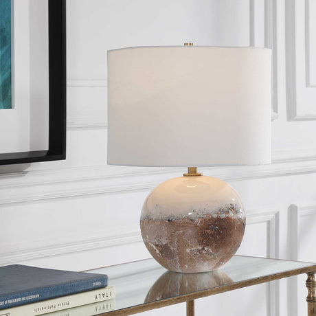 Modern European furniture - Earth-Toned Ceramic Accent Lamp - www.oroa.com