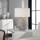 Modern European furniture - Pitted Gray Ceramic Table Lamp by Uttermost Cyprien - www.oroa.com