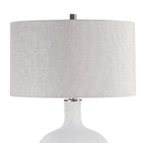 Modern European furniture - Mottled White Glass Table Lamp by Uttermost Whiteout - www.oroa.com