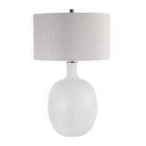 Modern European furniture - Mottled White Glass Table Lamp by Uttermost Whiteout - www.oroa.com