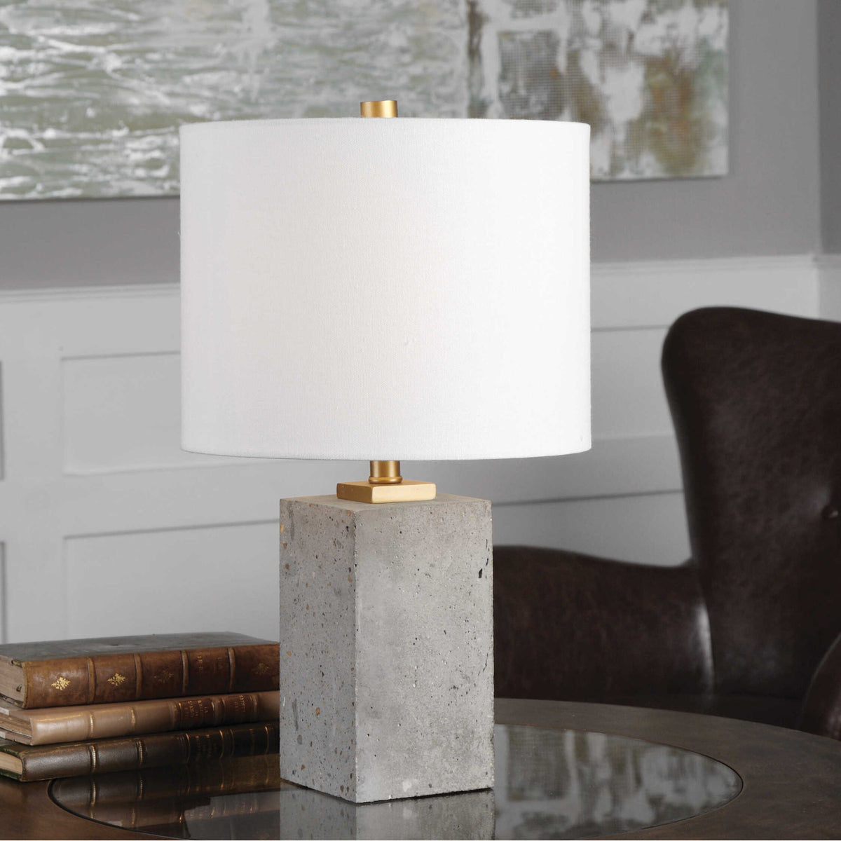 Modern European furniture - Stained Concrete Accent Lamp - www.oroa.com