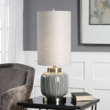 Gray Embossed Ceramic Buffet Lamp by Uttermost Zahlia, alternate view 7