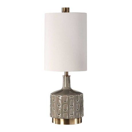 Gray Embossed Ceramic Table Lamp by Uttermost Darrin