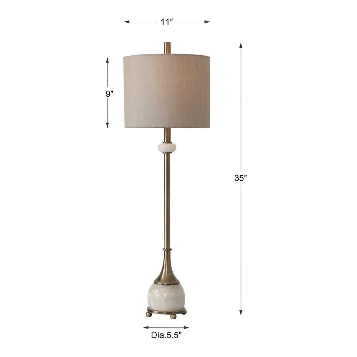 Brushed Brass Buffet Lamp by Uttermost Laton, alternate view 2