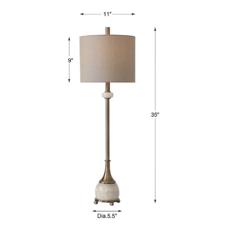 Brushed Brass Buffet Lamp by Uttermost Laton, alternate view 2