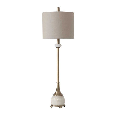 Polished White Marble Buffet Lamp by Uttermost Natania