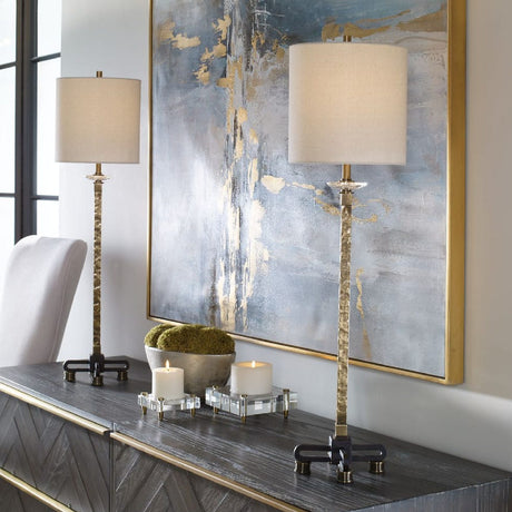 Hammered Antique Brass Buffet Lamp by Uttermost Parnell, alternate view 2
