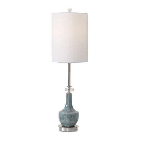 Mottled Blue Ceramic Buffet Lamp by Uttermost Piers, alternate view 3