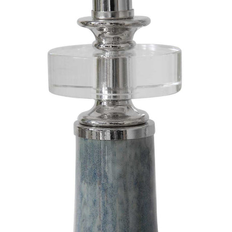 Mottled Blue Ceramic Buffet Lamp by Uttermost Piers, alternate view 5