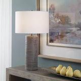 Modern European furniture - Frosted Gray Ceramic Table Lamp by Uttermost Monolith - www.oroa.com