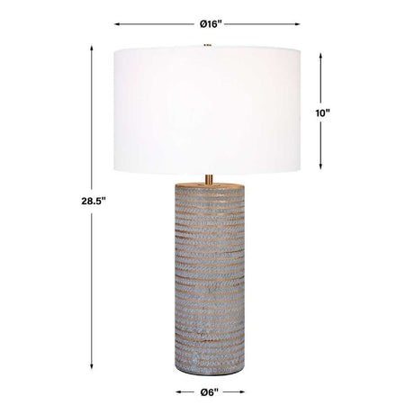 Modern European furniture - Frosted Gray Ceramic Table Lamp by Uttermost Monolith - www.oroa.com