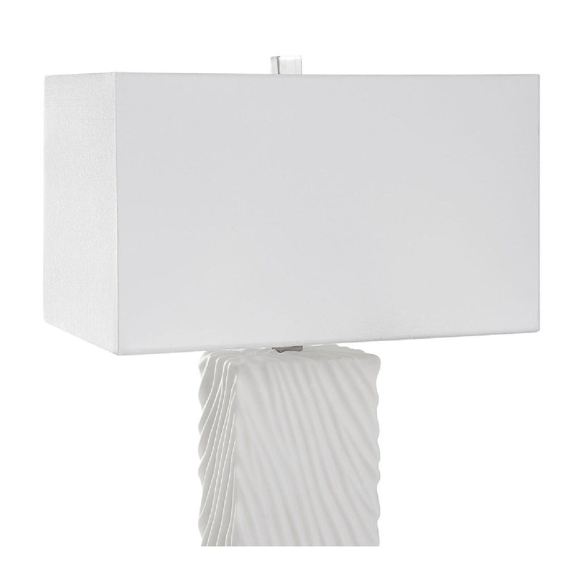 Modern European furniture - Carved White Stone Table Lamp by Uttermost Pillar - www.oroa.com