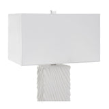 Modern European furniture - Carved White Stone Table Lamp by Uttermost Pillar - www.oroa.com