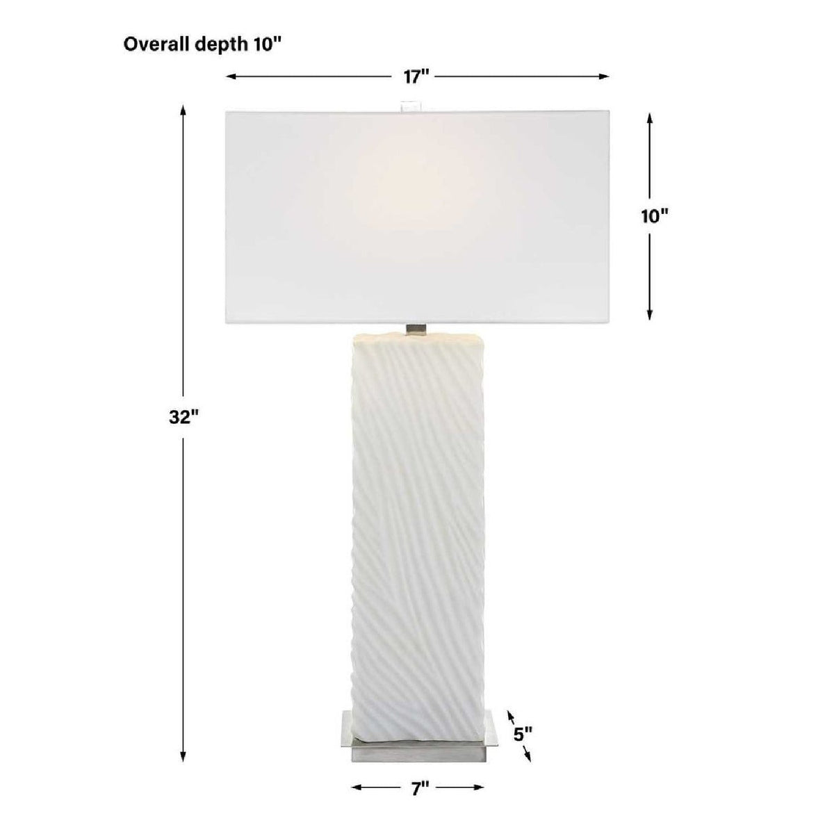 Modern European furniture - Carved White Stone Table Lamp by Uttermost Pillar - www.oroa.com