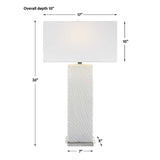 Modern European furniture - Carved White Stone Table Lamp by Uttermost Pillar - www.oroa.com