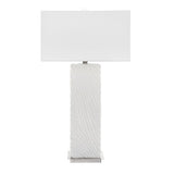 Modern European furniture - Carved White Stone Table Lamp by Uttermost Pillar - www.oroa.com