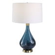 Modern European furniture - Blue Art Glass Table Lamp by Uttermost Riviera - www.oroa.com