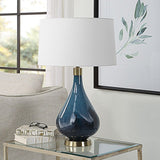 Modern European furniture - Blue Art Glass Table Lamp by Uttermost Riviera - www.oroa.com