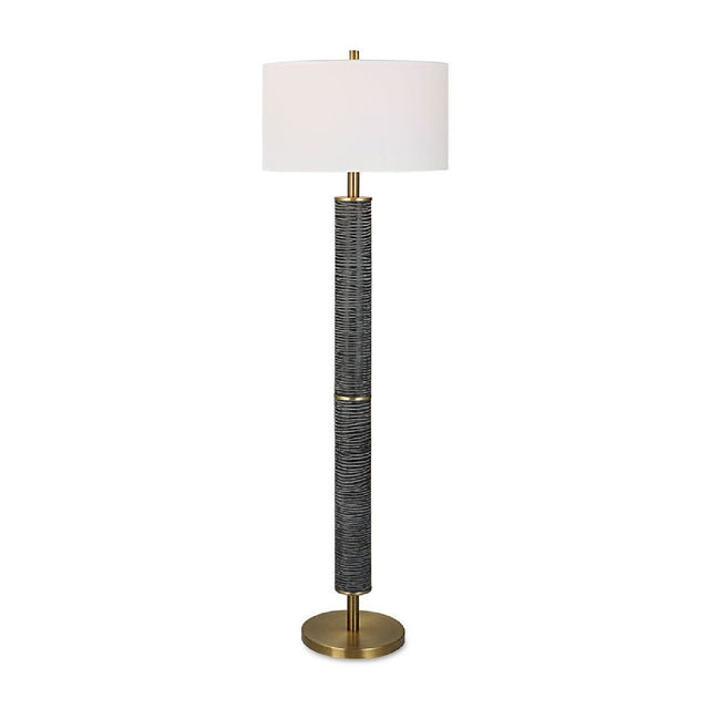Carved Black Iron Floor Lamp | Uttermost Summit - www.oroa.com
