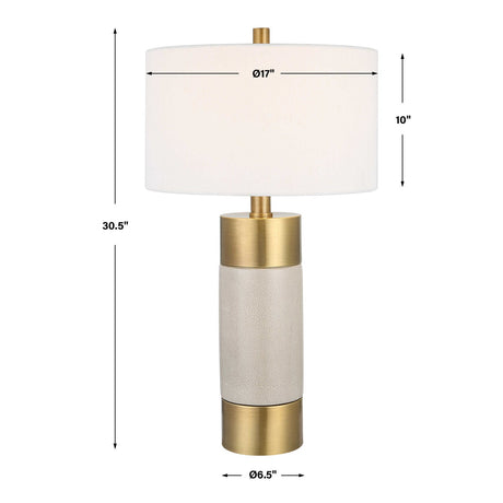 Modern European furniture - White Crackled Ceramic Table Lamp by Uttermost Adelia - www.oroa.com