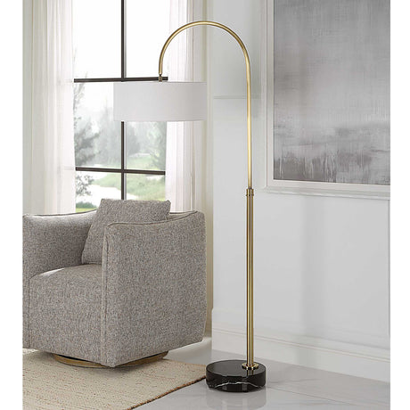 Modern European furniture - Gold Arc Rotating Floor Lamp - www.oroa.com