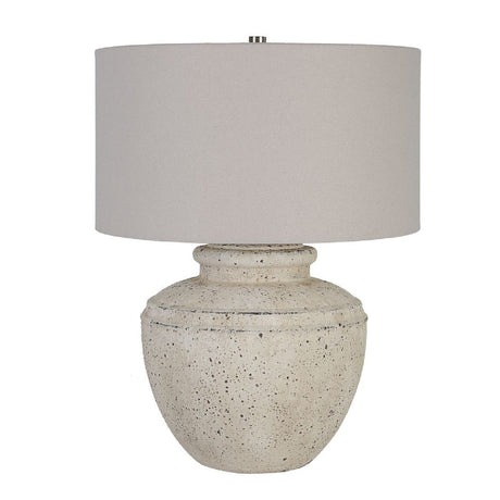 Aged Beige Ceramic Table Lamp by Uttermost Artifact, alternate view 3