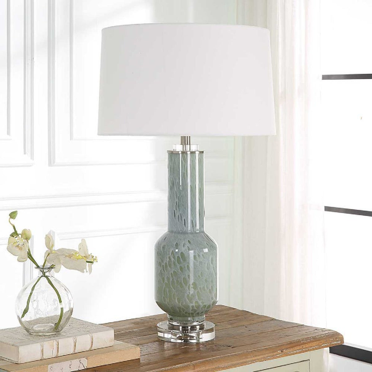 Modern European furniture - Gray Bubble Glass Table Lamp - www.oroa.com