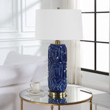 Geometric Patterned Ceramic Table Lamp by Uttermost Zade, alternate view 7