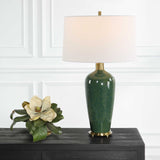 Modern European furniture - Mottled Green Ceramic Table Lamp by Uttermost Verdell - www.oroa.com