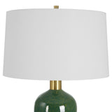 Mottled Green Ceramic Table Lamp by Uttermost Verdell, alternate view 4