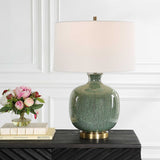 Aged Green Glass Table Lamp by Uttermost Nataly, alternate view 2