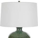 Aged Green Glass Table Lamp by Uttermost Nataly, alternate view 4